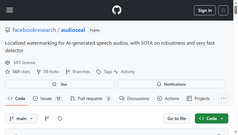 AudioSeal by Meta AI