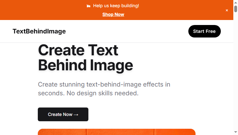 Text Behind Image
