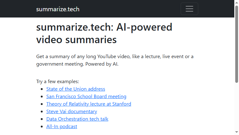 Summarize Tech