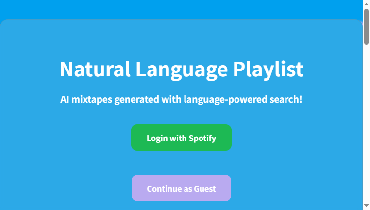 Natural Language Playlist
