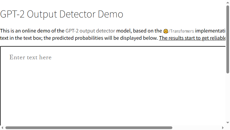 GPT-2 Output Detector