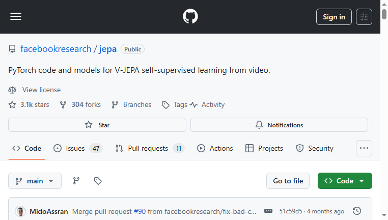V-JEPA by Meta