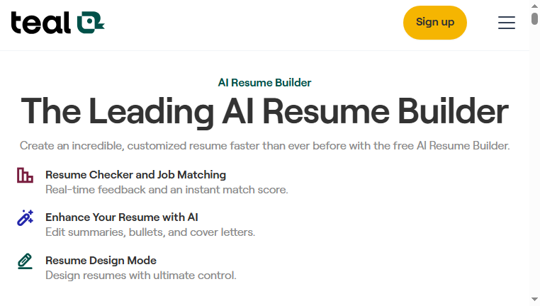 Teal Resume Builder
