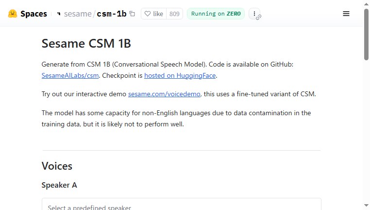 Sesame CSM 1B