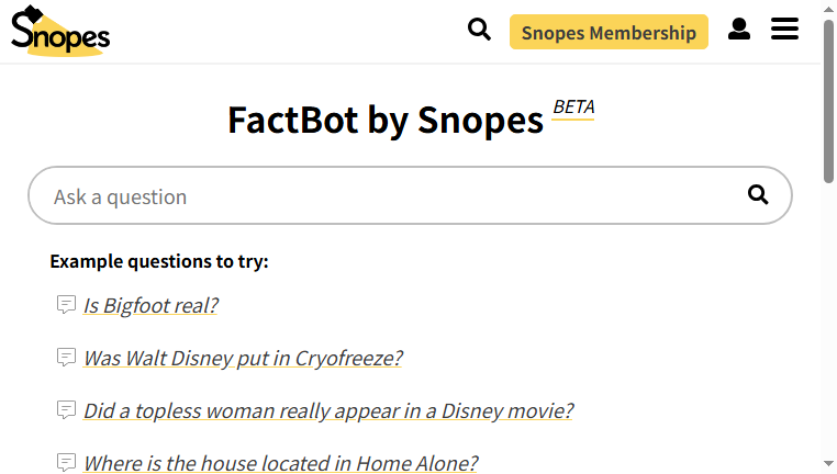 Snopes Factbot