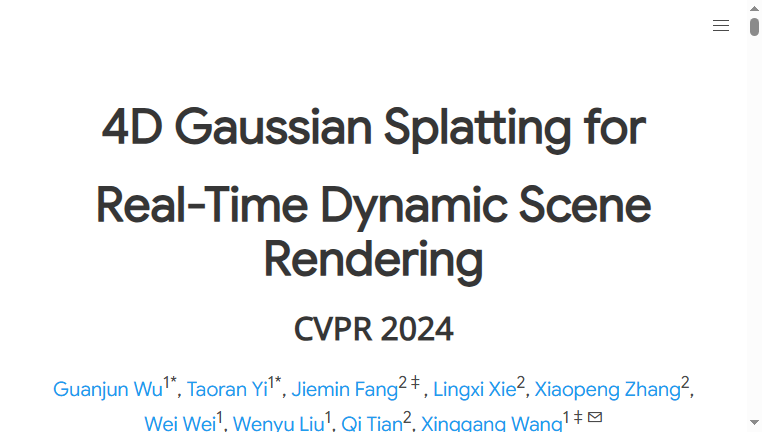 4D Gaussian Splatting